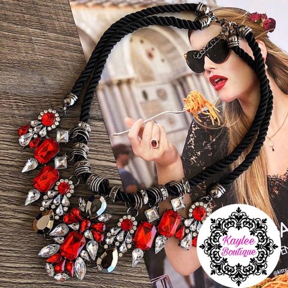 Aldo Jewelry - Red and silver Statement Necklace